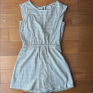 Zara Black and White Striped Romper Kids 8 EUC